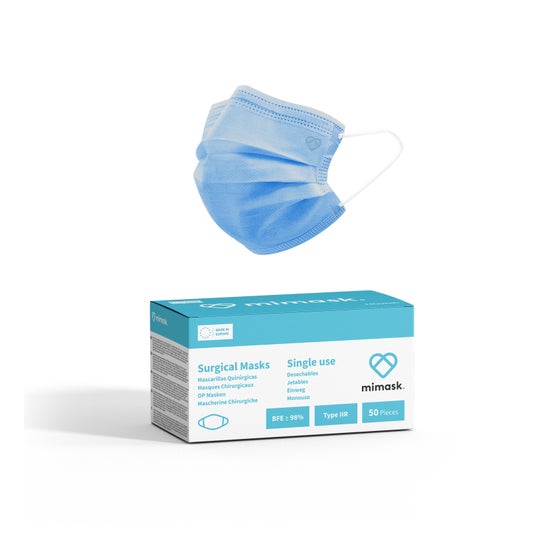 Máscaras Cirúrgicas MiMask IIR Blue 50 pcs