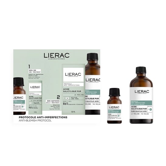 Lierac CofreProtocolo Anti-Imperfecciones El Peeling 100 ml + Acido Salicilico Puro Stop Granos 15ml