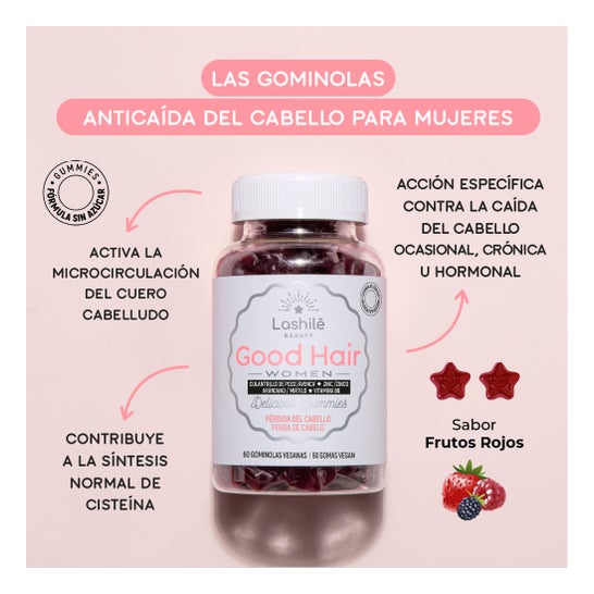 Lashile BeautyVitaminas Contra La Caida del Cabello para Las Mujeres 60uts