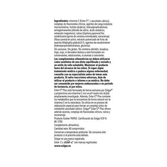Solgar Ester-C Plus 1000mg Vitamina C 60comp