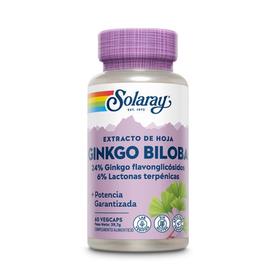 Extrato de Ginkgo Biloba Solaray 60 Mg 60 Tampas
