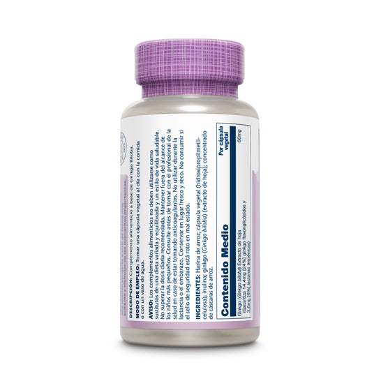 Extrato de Ginkgo Biloba Solaray 60 Mg 60 Tampas