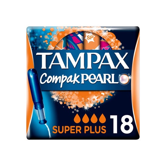 Tampax Compak Pearl Super Plus algodão 18uds