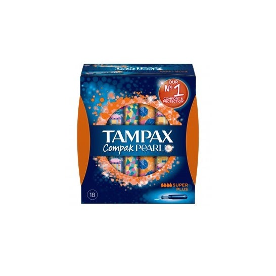 Tampax Compak Pearl Super Plus algodão 18uds