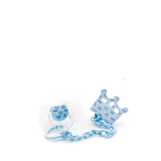 Acofarbaby Chain & Soother Silicone Simétrico Azul 0-6M