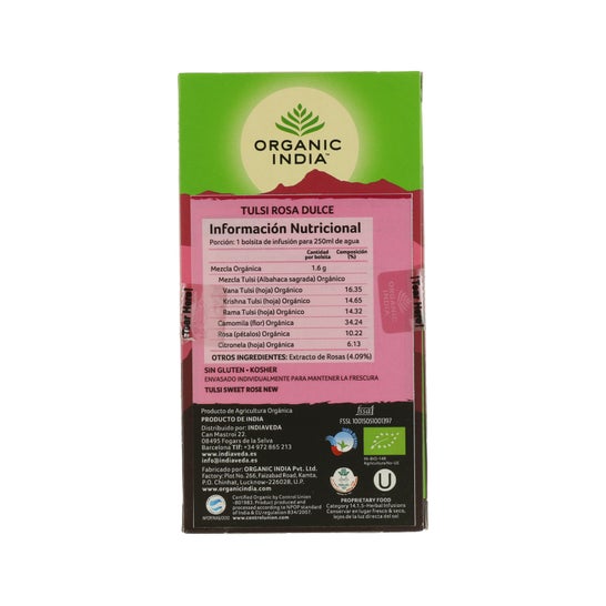 Organic India Tulsi Sweet Rose 25 Sachets
