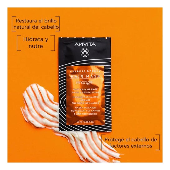 Brilho de máscara capilar Apivita e vitalidade 20ml