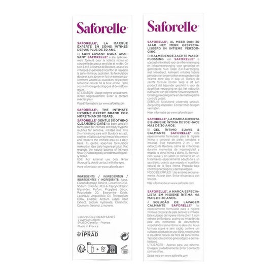Saforelle Solução de Lavagem Calmante e Suavizante 250ml