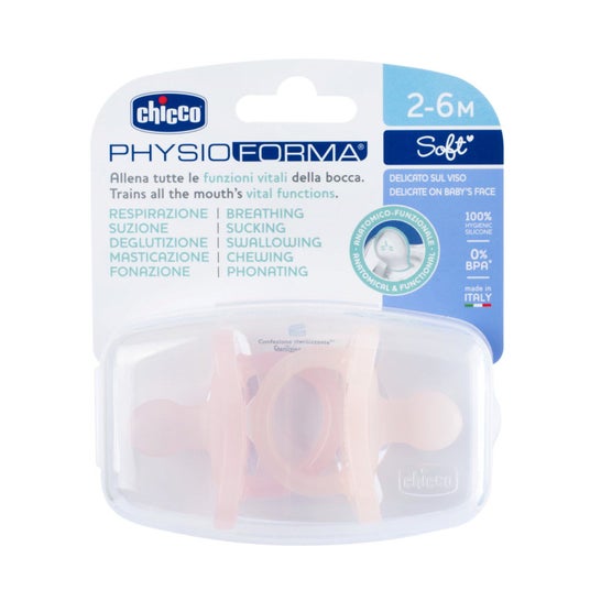 Chicco Physioforma Soft 2-6M Chupeta Silicone Rosa 2 Unidades