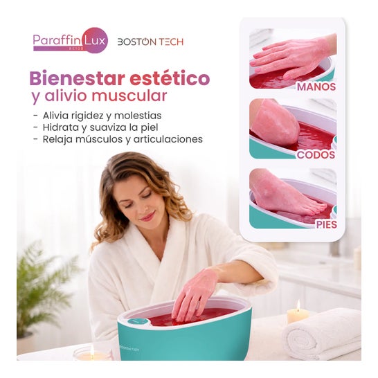 Boston Tech ParaffinLux Banho de Parafina para Mãos 5L Com Cera Verde