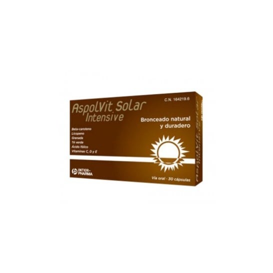 Aspolvit solar intensivo Tanning Natural e durável 30cáps