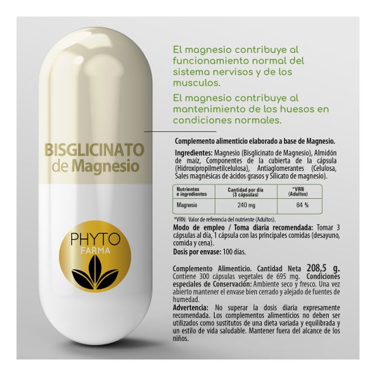 Phytofarma Magnésio Bisglicinato 300 Caps
