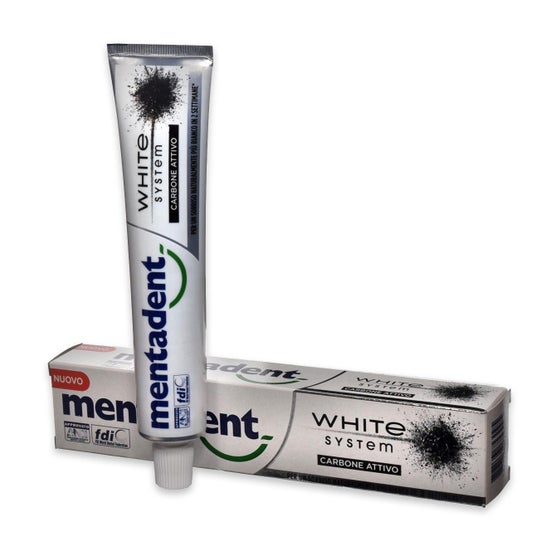 Mentadent Dentífrico White System Carbón Activado 75ml