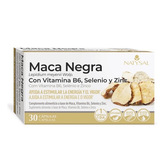 Natysal Black Maca Vitamina B6 Selênio Zinco 30caps