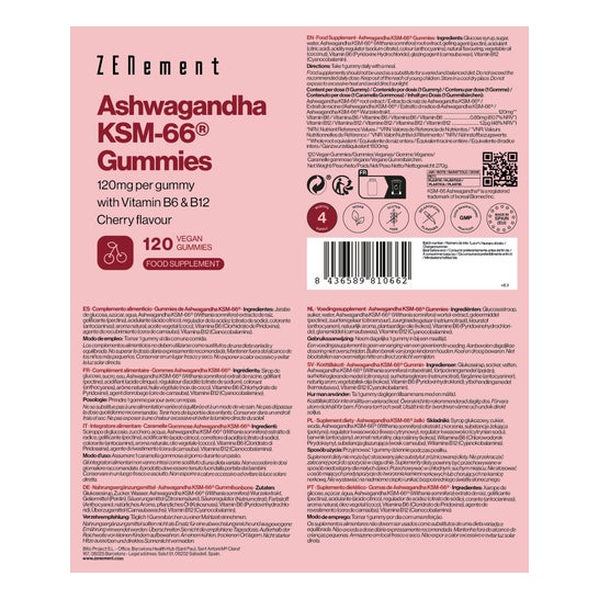 Zenement Ashwagandha KSM-66® 120 Gomas Veganas