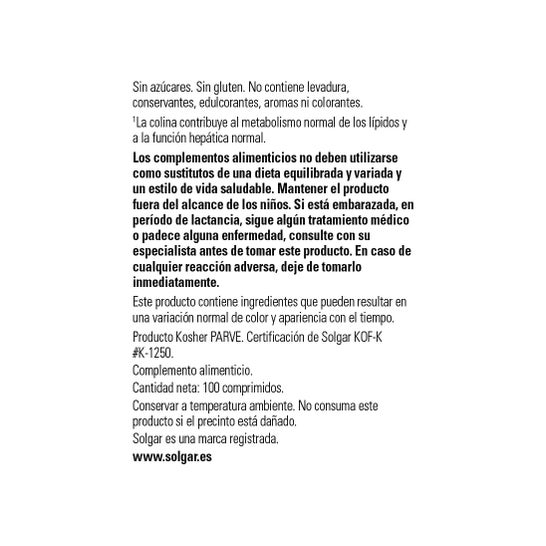 Solgar Lipotropic Factors 100comp