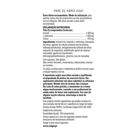 Solgar Lipotropic Factors 100comp