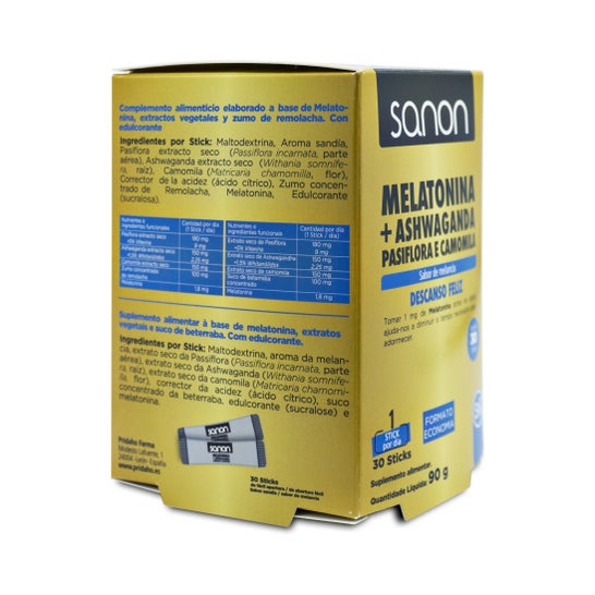 Sanon Melatonin Ashwanda Passionflower e Melancia de Camomila 10 peças