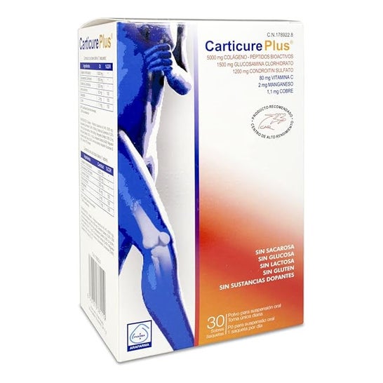 Carticure Plus Condroitina + Glucosamina + Colagénio 30 saquetas