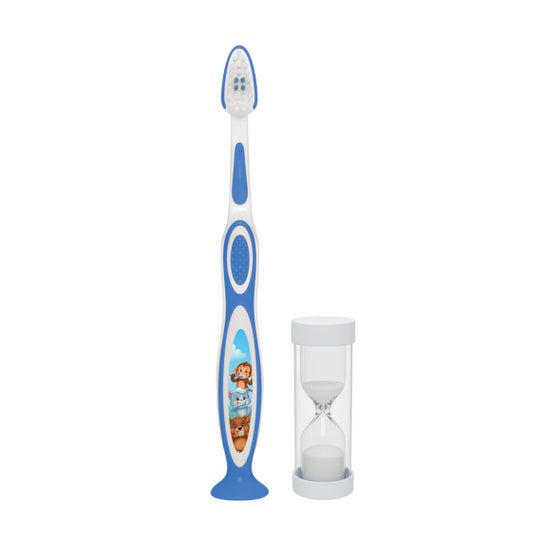 Plic Escova Dentes 3–5 Anos Ventosa Ampulhet 2Min Azul 1 Unidade