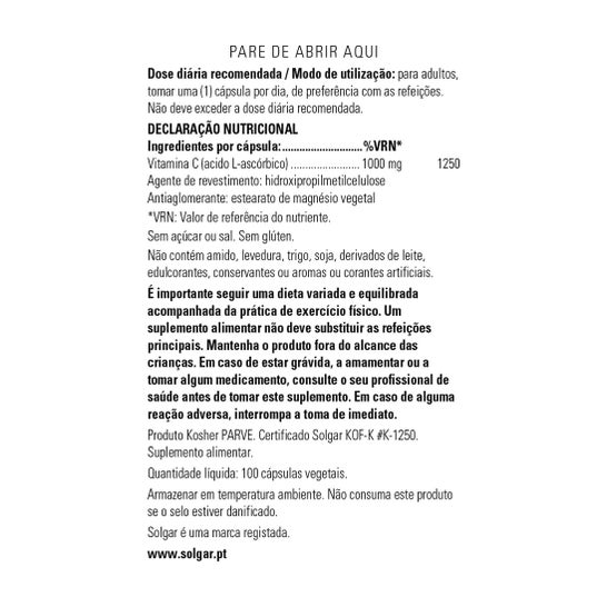 Solgar Vitamina C 100cáps