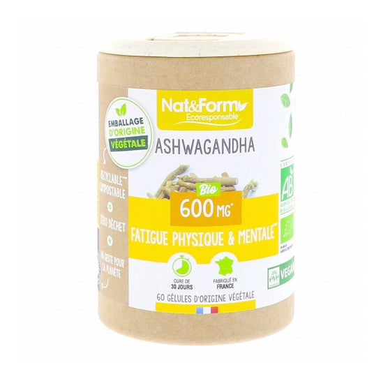 Nat&Form Ashwagandha Bio 600mg 60 Pérolas