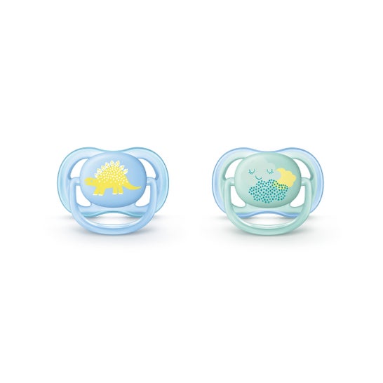Philips Avent chupeta Ultra Air decorado formas azuis 0-6 meses menino 2uds