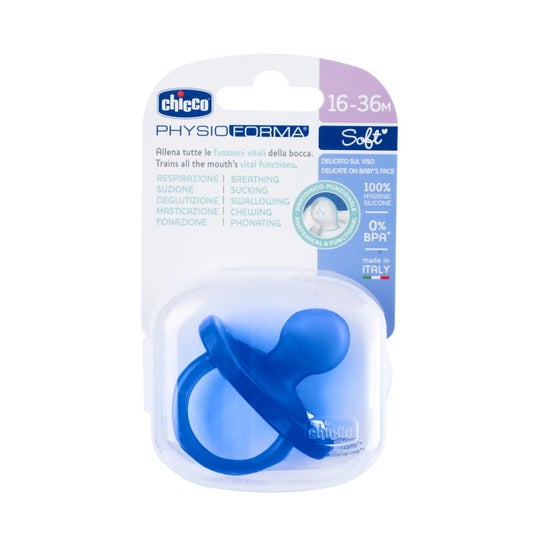 Chicco Physio Soft Chupeta Silicone Anatômic Azul 12M+ 1 Unidade