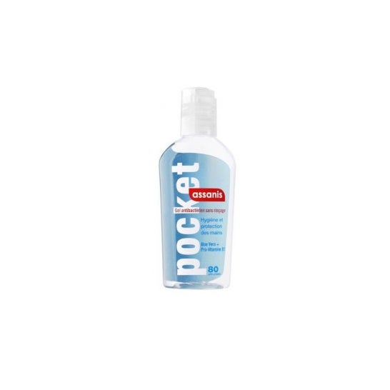 Assanis Pocket Gel Hidratante de Bolso Antibacteriano para as mãos 80 ml