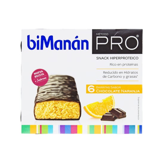 biManán™ Pro snack dietético chocolate e laranja 6Uds