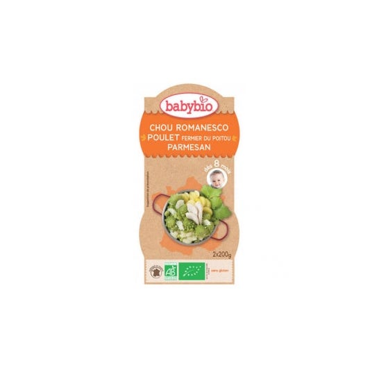 Babybio Organic Vegetable and Turkey Stew Menu 8 meses 200g lote de 2 tigelas