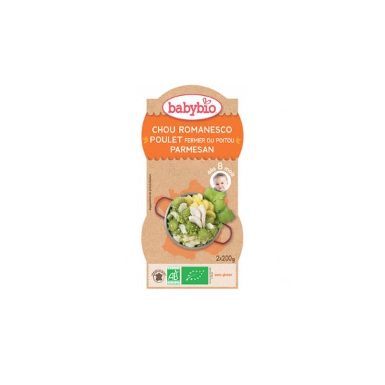 Babybio Organic Vegetable and Turkey Stew Menu 8 meses 200g lote de 2 tigelas