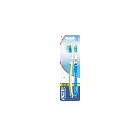 Oral-B Shiny Clean 1-2-3 escova de dentes 2uds