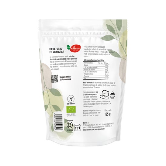 Granero Integral Psyllium Pó Bio Sem Glúten 125g