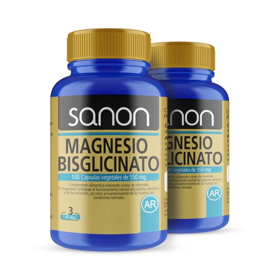 Sanon Pack Bisglicinato de Magnésio 550mg 2x100caps