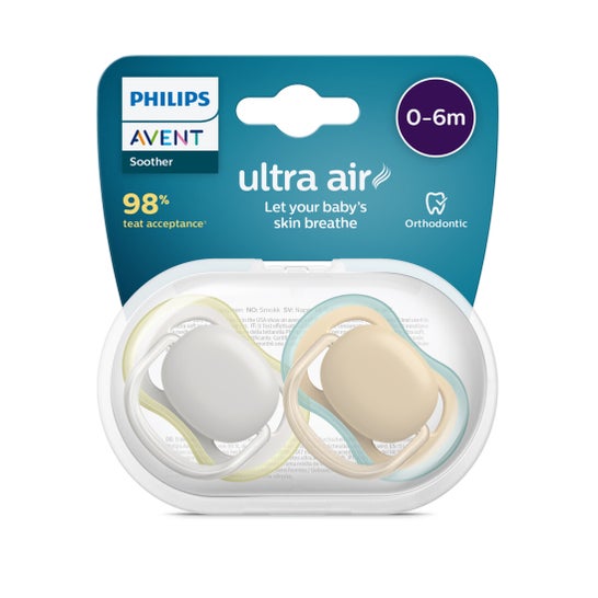 Philips Avent Ultra Air Soother 0-6 Meses Neutro 2 peças