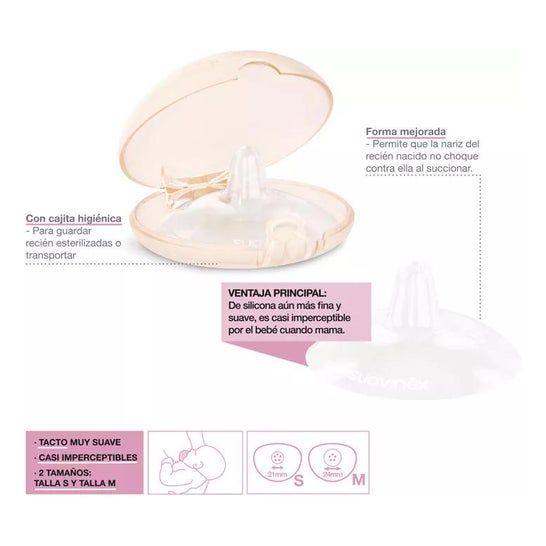 Suavinex Silicone Mamilo Mamilo Manga Tamanho S 2 Unidades Suavinex Silicone Mamilo Mamilo Manga Tamanho S 2 Unidades