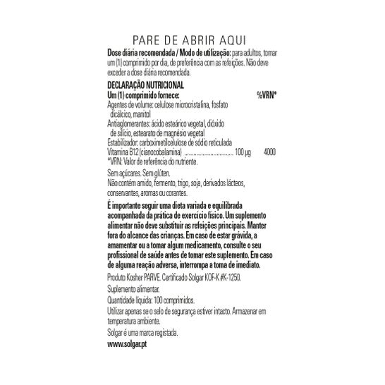 Solgar Vitamina B12 100comp