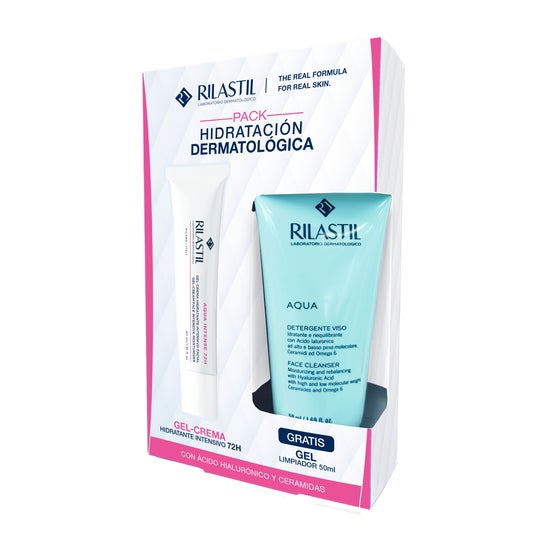 Rilastil Aqua Intense 72H Gel-Creme Hidratante 40 ml + Aqua Gel Limpeza Facial Hidratante 50 ml