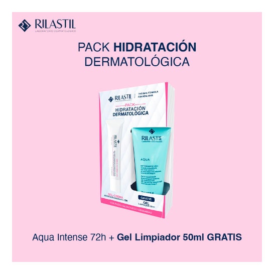 Rilastil Aqua Intense 72H Gel-Creme Hidratante 40 ml + Aqua Gel Limpeza Facial Hidratante 50 ml