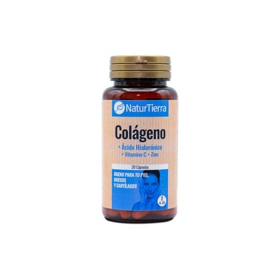 Colágeno Naturtierra+Ácido Hialurônico+Vitamina C+Zinco 30 Cápsulas