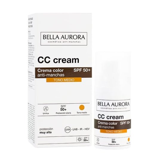 Bella Aurora CC Spf50+ Creme Anticorrosivo de Tom Médio 30ml