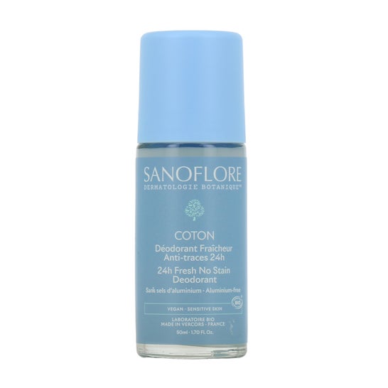 Sanoflore Desodorante Frescor 24H Algodão Roll On Bio 50 ml