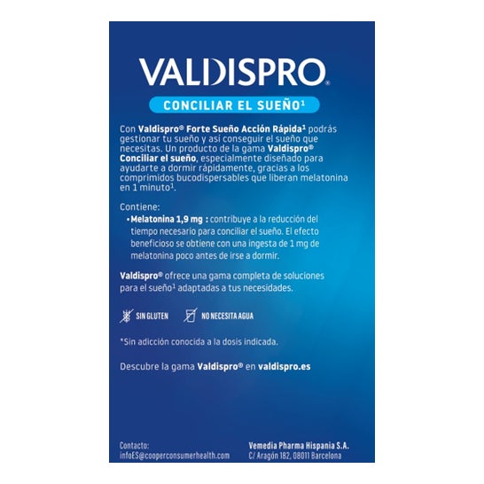 Valdispert Melatonina 1,9 mg 40 Comprimidos de Ouro Dispersível Valdispert Melatonina 1,9 mg 40 Comprimidos de Ouro Dispersível