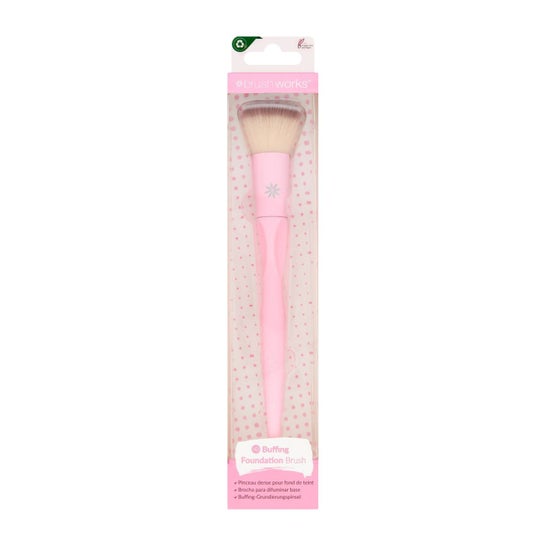 Brushworks HD Brocha Corte Plano Base Maquillaje Rosa 1ud