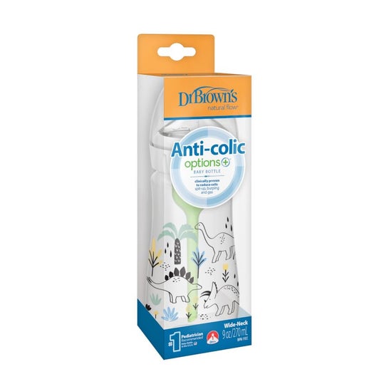 Dr Brown's Mamadeira Anti-Cólic Boca Lar Dinossa 270ml Dr Brown's Mamadeira Anti-Cólic Boca Lar Dinossa 270ml