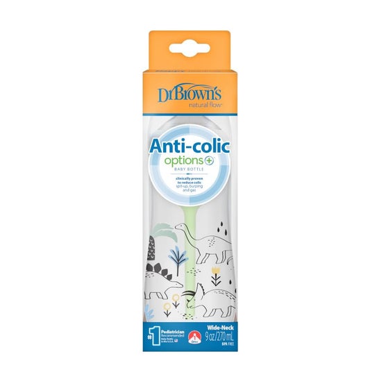 Dr Brown's Mamadeira Anti-Cólic Boca Lar Dinossa 270ml Dr Brown's Mamadeira Anti-Cólic Boca Lar Dinossa 270ml