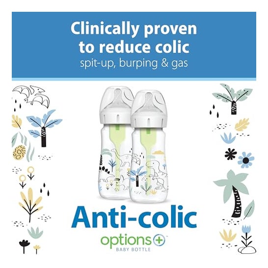 Dr Brown's Mamadeira Anti-Cólic Boca Lar Dinossa 270ml Dr Brown's Mamadeira Anti-Cólic Boca Lar Dinossa 270ml