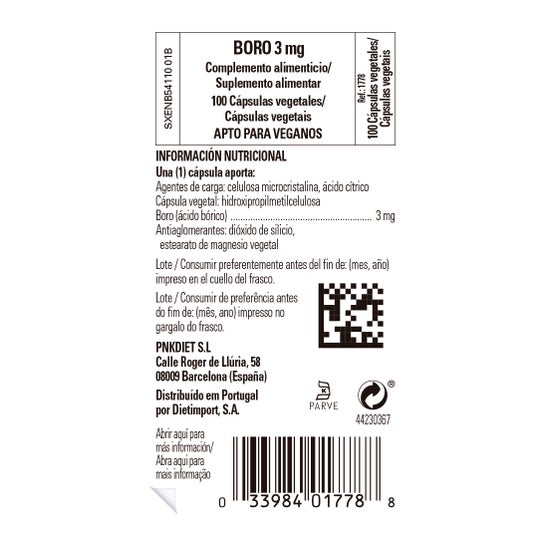 Solgar Boro 3mg 100cáps. Vegetal