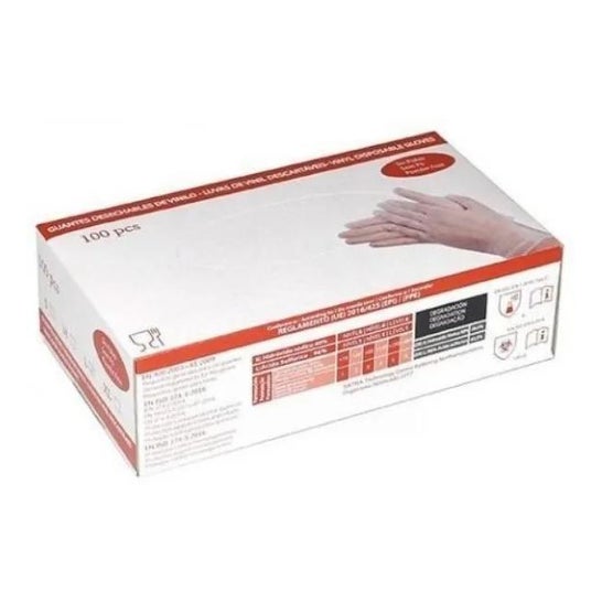 Wally Plástico Luva de Vinil S/P 100pcs